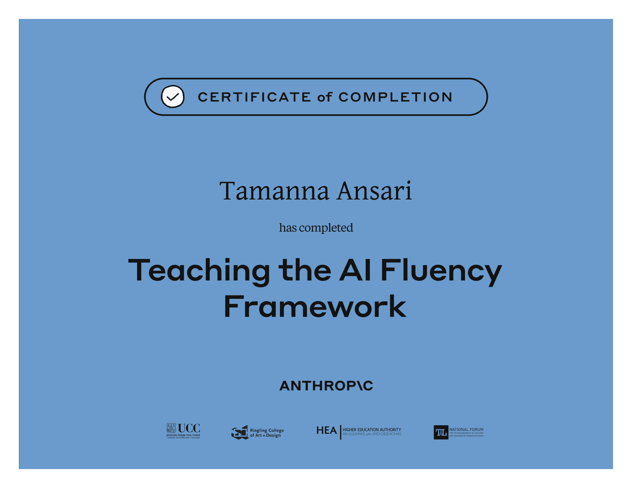Teaching the AI Fluency Framework